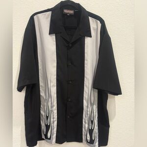 Sapphire Lounge Men's Black and White Flame Shirt Jacket